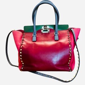 Valentino Garavani Rockstud Multicolor Medium Tote | Leather | Color Block